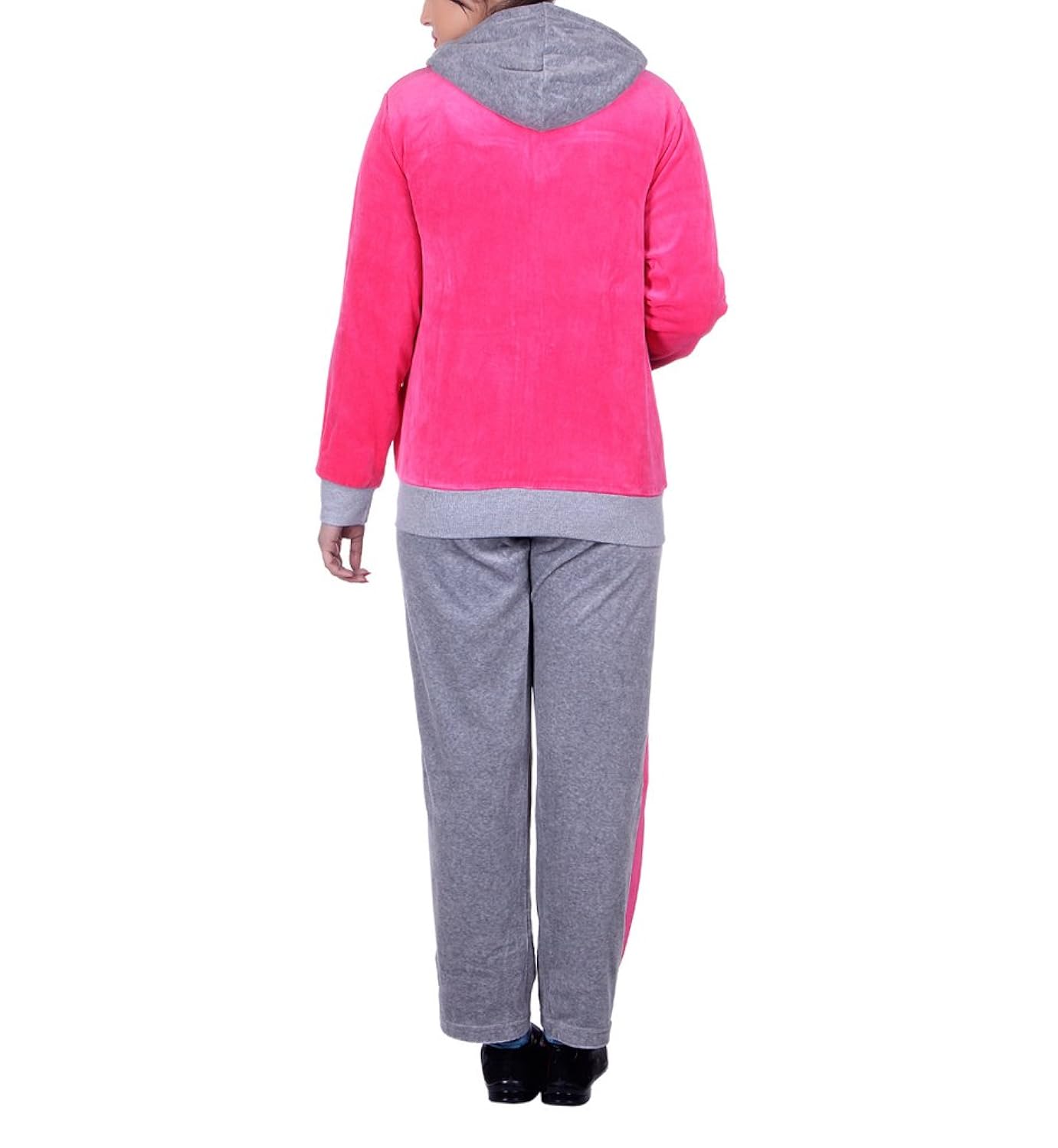 vivid bharti style hood cotton velvet/shearing tracksuit