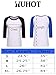 HUHOT 3/4 Sleeve Tops for Women Cotton Casual Scoop Neck Baseball Tee Raglan T-Shirts Red and White