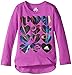 adidas Little Girls' Toddler Long Sleeve Girly Tee Shirt, Bright Purple, 2T