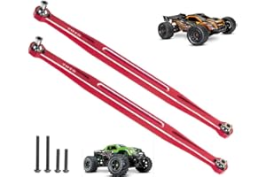 UURCSKY Aluminum Front Steering Tie Rod Links for 1/6 XRT 1/5 X-MAXX WideMaxx 8S 4WD Monster Truck Upgrades Parts 2 pcs/Set #7897 (Red)