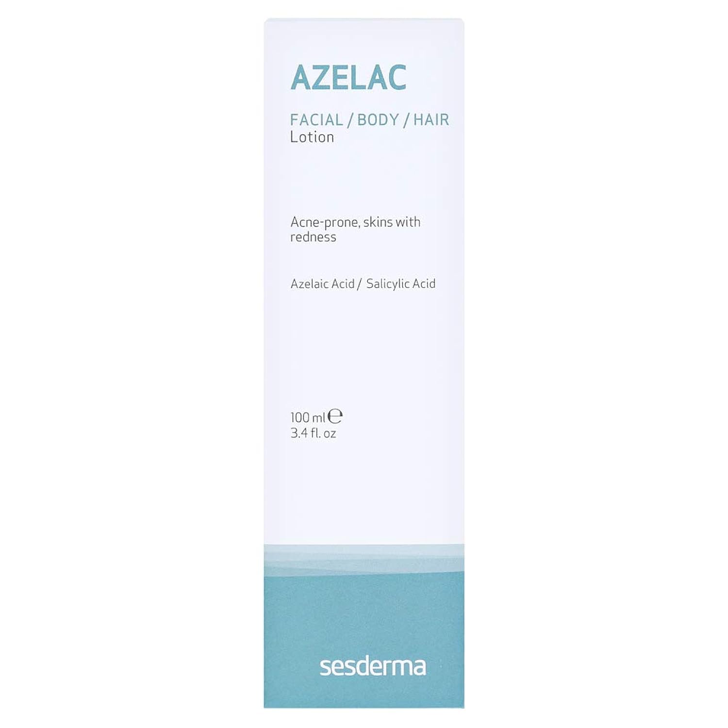 Sesderma Azelac Lotion 100ml- Comprehensive Oily and Acne Prone Skin Care - Soothes redness & Regulates Sebum - Targets In-grown Hairs - Convenient Portable Size with Easy Spray Usage