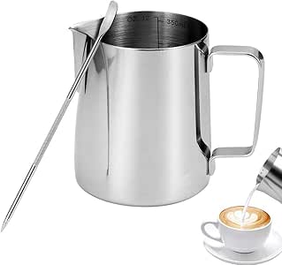 Chutoral, jarra de leche de 350 ml, jarra de leche de acero inoxidable