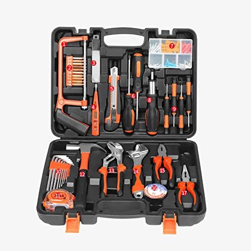 Tool Set General Household Hand Tool Kit With Plastic Toolbox Storage Case Household Toolbox Set Multifunction Hardware Tools Electrician Repair Car Set