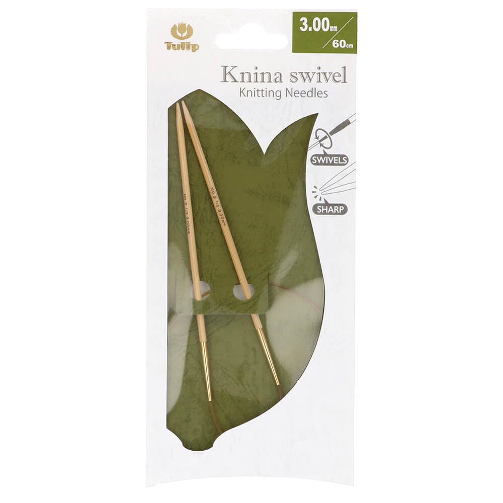 Tulip Knitting Needles, Bamboo, Beige, 60 cm x 3 mm