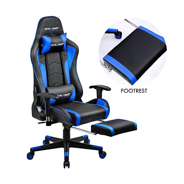 Gtracing Gaming Chair With Footrest And Bluetooth Speakers Music Video Game Chair Heavy Duty Ergonomic Computer Office Allthingsgamer