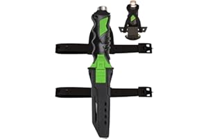COMFECTO Scuba Diving Knife with Leg Strap Sheath and Silicone Strap, Double Edged Tactical Sharp Dive Stainless Steel Blade with Lock Release Button for Divers Snorkeling Spearfishing Hunting Hiking, Green