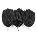 3 Pack Spring Twist Crochet Hair 8 Inch Short Ombre Crochet Braids Synthetic Braiding Hair Extensions Jamaican Bounce Curl (#1B)