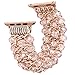 Tomazon Compatible Apple Watch Band 38mm, Fashion Handmade Elastic Stretch Crystal Beaded Metal Bracelet Link Women Girls iWatch Strap Compatible Apple Watch Series 3/2 / 1 - Pink