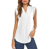 Halife Women's Sleeveless Floral Print V Neck Tunic Tank Tops Blouse Shirts