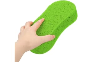 QUALIALL Large Soft Touch Coral Sponges, 5pack，Non-Scratch, High Foam, for Ultimate Washing Car, Bike, Boat or Household Cleaning Needs (Green)