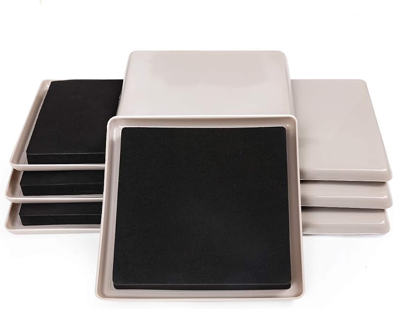 Ezprotekt Reusable Carpet Furniture Sliders 5 Inch Squares 8 Pcs
