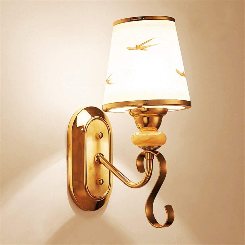 Children's Lighting Bedside Lamp Wall Bedside Lamp Khaki Cloth (Color : Khaki)