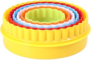 SAFIGLE 3 Sets Circular Double-Sided Plastic Cookie and Dumpling Molds Lace Edge, Colorful Baking Tools