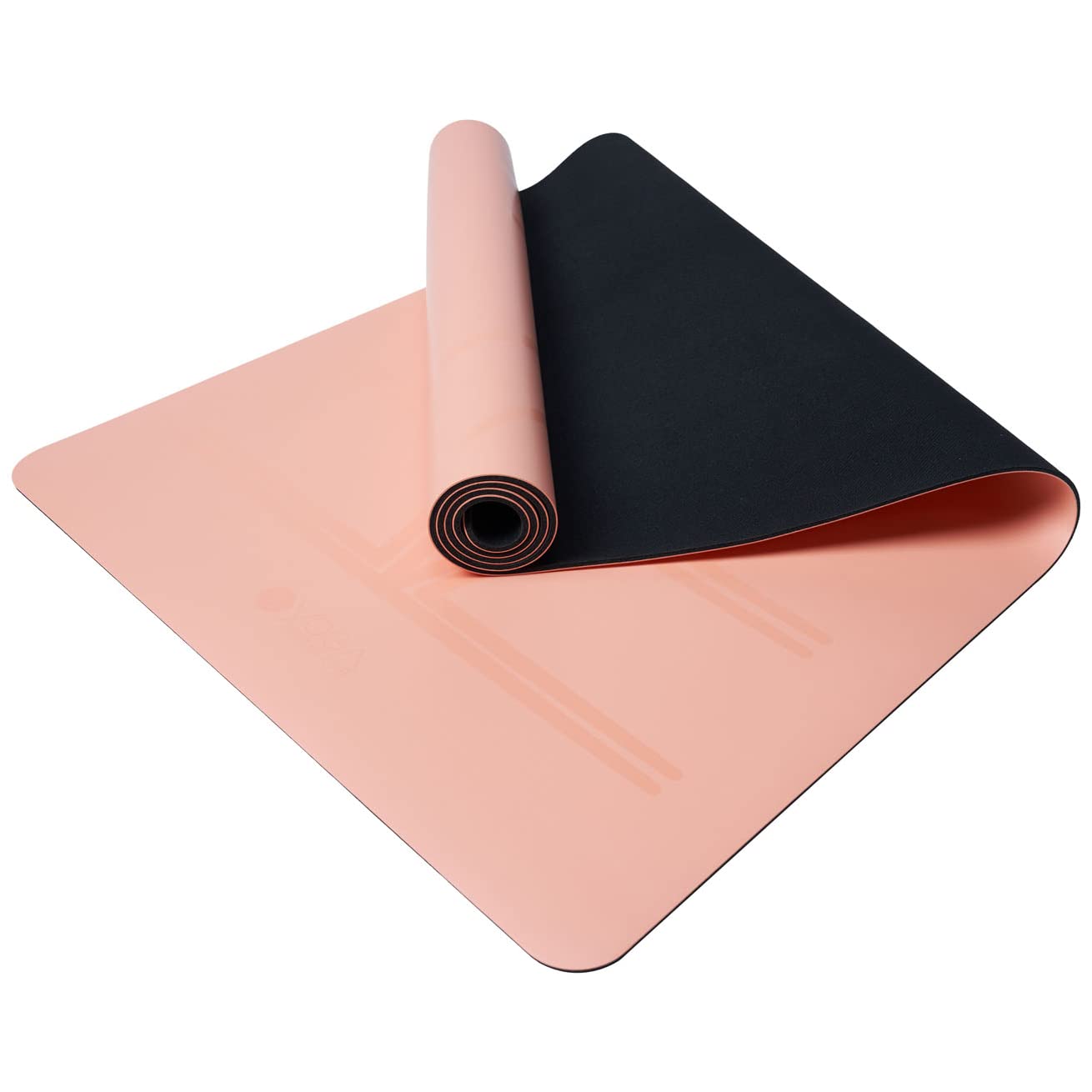 Yoga Design Lab Infinity Yoga Mat, Environmentally Friendly, Padded and Non-Slip, Provides Unique Grip, with Carry Strap (Diamond Align Coral, 5 mm)
