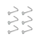 FANSING Nose Studs for Women Men L Shaped Nose