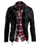 Zicac Men's Casual Fashion Military Zip Button Cotton Jacket Coat