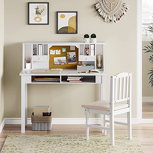 ADORNEVE 42.5 Inch Kids Writing Desk with USB Port,Child Desk with