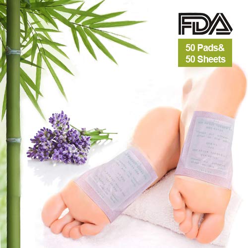 Foot Pads - FDA Natural Foot Care, Relieve Stress & Sleep Better, 50 Adhesive Sheets and 50 Foot Pads