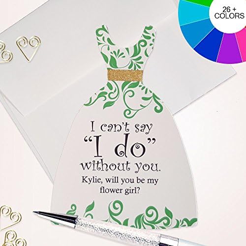 Will you be my flower girl? Personalized Bridesmaid Invitation Dress Cards