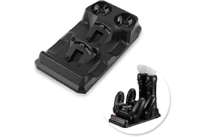 HAKEETA 4 in 1 Charger for PS Move/PS4 Controller Gamepad Powered by Host USB, Fast Charging Base, with Charging Status Indicator, Controllers Organizer