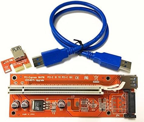 Zelios Innovation® USB 3.0 007S PCIe Riser Card PCI-E 1X To 16X Extender Riser Card Adapter Power Cable Mining + Free PDF Mining Guide
