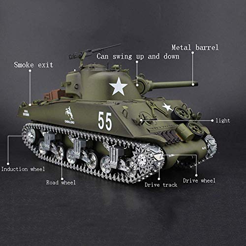 XHH Panzer Groß 1/16 Fernbedienung Panzer Modellsimulation Zweiter Weltkrieg Sherman M4A3 Metallpanzer 2.4G Streitwagen… – Bild 6