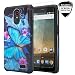 COVERLABUSA for Compatible for ZTE Maven 3 (Z835) Case/ZTE Overture 3 Case/ZTE Prelude Plus (4G LTE) Case w/[Tempered Glass Screen Protector] Soft Silicone Slim Hybrid Phone Case - Blue Butterfly
