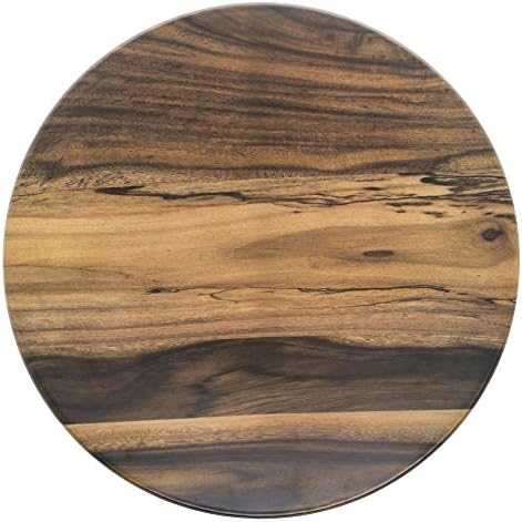 American Metalcraft Round Faux Acacia Wood Melamine Serving Board - 21 1/2"Dia x 1 1/4"H