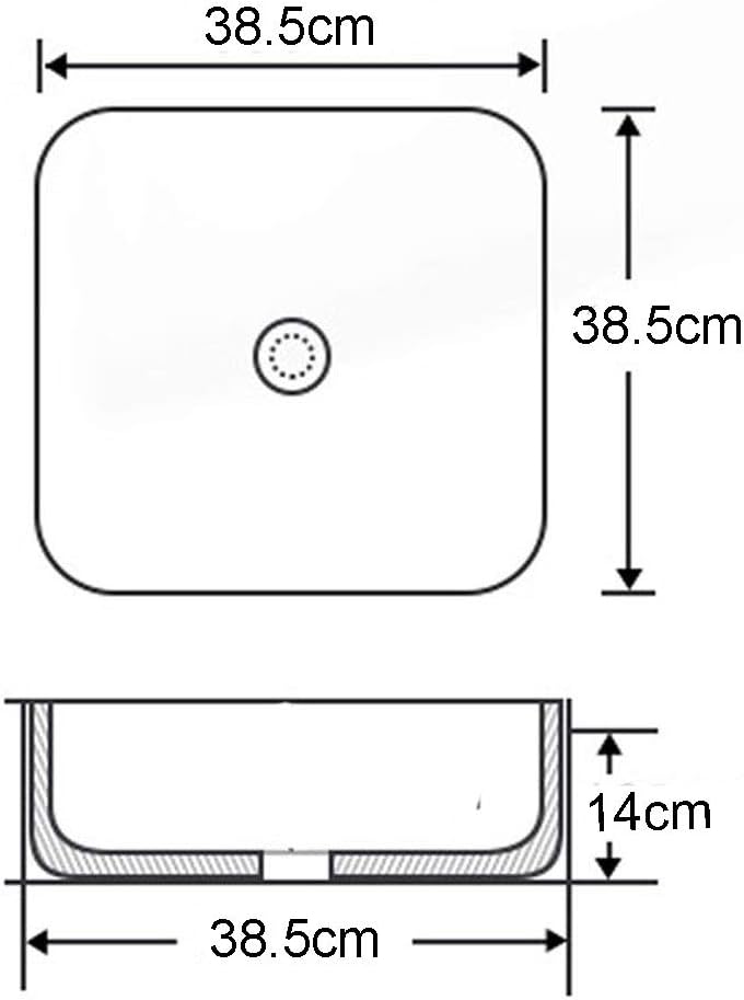 Waschbecken HomeLava Platz Keramik Aufsatzwaschbecken Weiß Körper