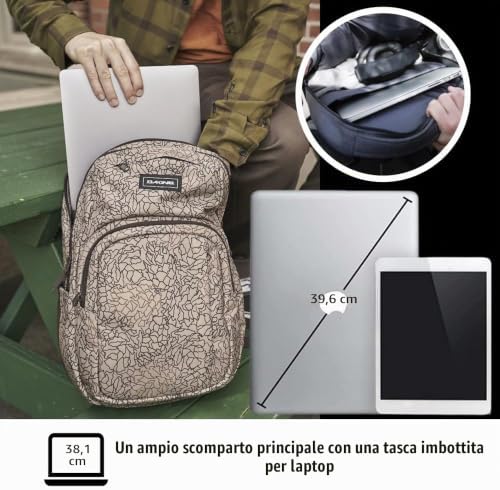 Campus Zaino 25L Nero Black II – Zaino Unisex per Scuola, Università e Tempo Libero