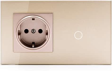 Placa táctil de montaje en pared con interruptor de luz europeo con