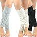 TeeHee 80s Vintage Comfortable Ribbed Cable Knit Leg Warmers for Women 3 pairs (Cable Knit with Rib)