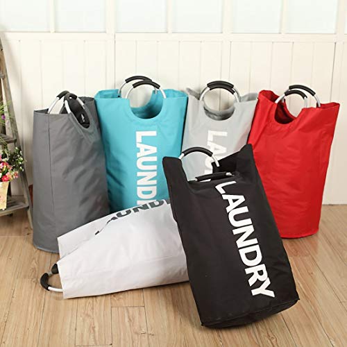 Outdoorfly Laundry Basket Large Collapsible Washing Hamper Foldable Clothes Bag with Handles (Grey)