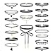 Milakoo 20 Pcs Velvet Choker Necklace Set Women Girls Gothic Tattoo Lace Black Chokers