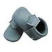 Mejale Baby Soft Soled Leather Moccasin Tassel Slip on Infant Toddler Shoes Pre-Walker(Sky Blue,12-18 Months)