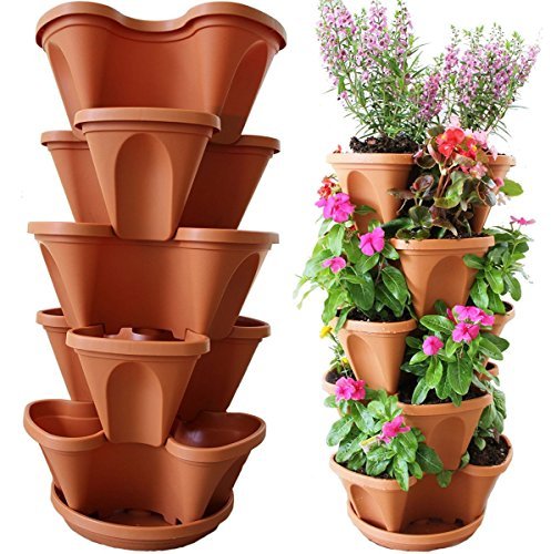 Nature's Distributing Stacking Planters - 5 Tier - with Patented Flow Grid System - //coolthings.us