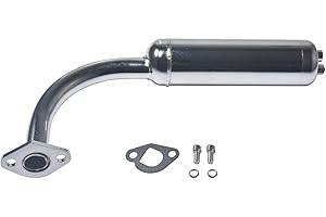 JOIQEXJ Exhaust with Muffler for Predator 212cc 196cc 6.5HP Go Kart Mini Bike for Coleman CT200U BT200X CT200u-ex Mini Bike for Honda GX160 GX200 Go Kart