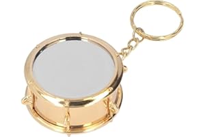Agatige Snare Drum Key Chain, Brass Simulated Drum Musical Instrument Key Ring for Birthday Gift