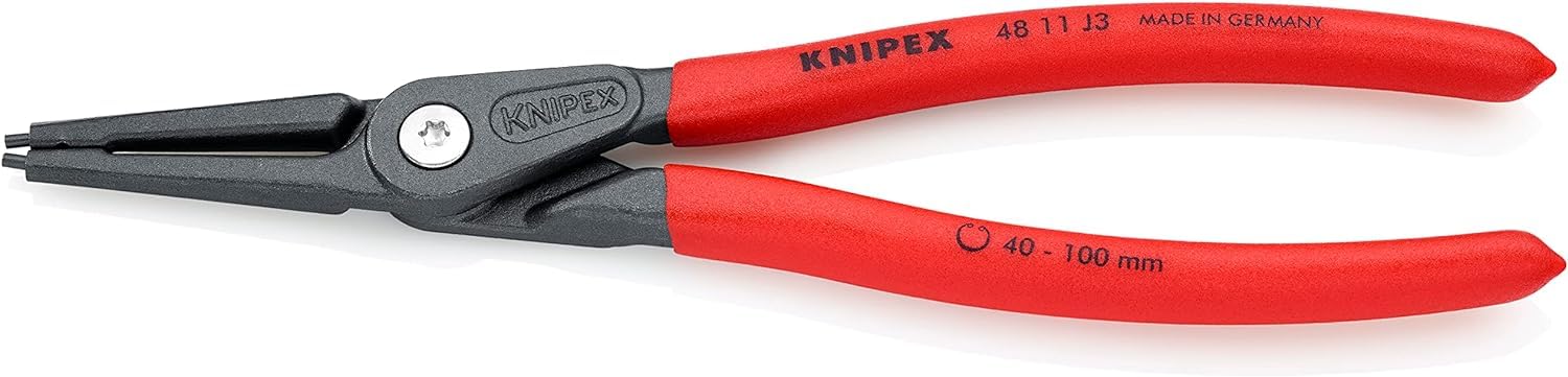 KNIPEX Precision Circlip Pliers for Internal Circlips in Bore Holes Self-Service Card with Non-Slip Plastic Coating, 48 11 J3 SB