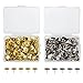 Shappy 400 Pieces Thumb Tacks Drawing Pins Pushpins Thumbtacks for Office or DIY, 10 mm Head, Silver and Brass Tone