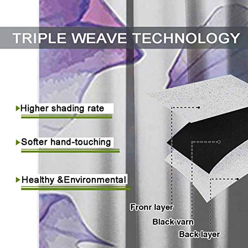 Flower-Decor-Outdoor-Curtain-Curtains-45-inch-Length-Abstract-Themed-Modern-Futuristic-Image-with-Water-Like-Colored-Art-Print-Bathroom-Curtain-Lilac-and-Pink-W63-x-L45-Inch