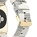 Compatible Apple Watch Band 38mm Fashion Leather iWatch Sport Series 1 Series 2 Series 3 Strap Replacement for Women Men Color Gold Metal Buckle and Connector (White 38mm)