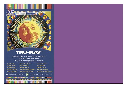 Pacon Tru-Ray Construction Paper, 12-Inches by 18-Inches, 50-Count, Magenta (103032)