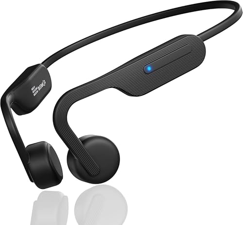 Bone Conduction Headphones, Wireless Bluetooth Open-Ear Sports Headphones with Mic, Type-C Quick Charging 12H Playtime, Upgrade Waterproof Earphones for Running, Walking, Cycling, Workout, Gift