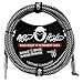 Mophead 15-Foot Guitar Instrument Cable - 1/4 Inch TS to 1/4 Inch TS Right Angle Pro Grade Double Insulated Tweed Braided for Electric Guitar, Bass, Amp, Keyboard (Black and White)