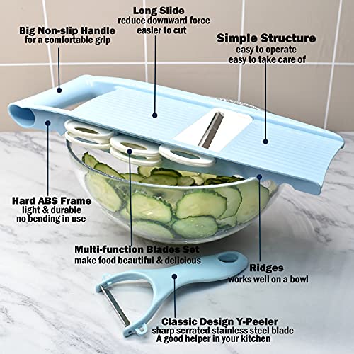NACOLUS 5 in 1 Mandoline Slicer for Kitchen Vegetable Slicer Mandolin