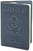 Shvigel US Leather Passport Book Cover - Thin American Travel Passport Holder - Premium International USA Passport Protector Case for Women Men (Light Blue Vintage)