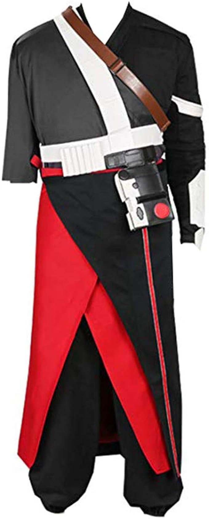Adult Mens Black Red Battle Costume Uniform Suit Halloween