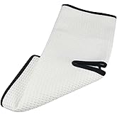 CRAFTSMAN GOLF Golf Towel 31"x 19" with 8" Center Slit, Waffle Pattern Golf Cleaning Towels for Golf Bags White