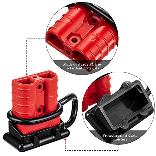 Boao 6 Sets 6-10 Gauge Battery Quick Connector 50A 12-36V Battery Quick Connect Disconnect Battery Quick Wire Harness Plug Kit Battery Quick Connector Disconnect Plug for Motor Winch Trailer (Red) - Image 7